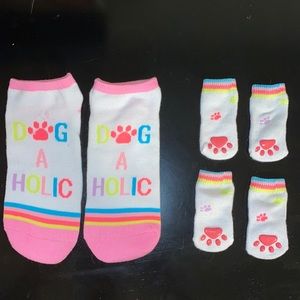 Dog and owner matching sock set